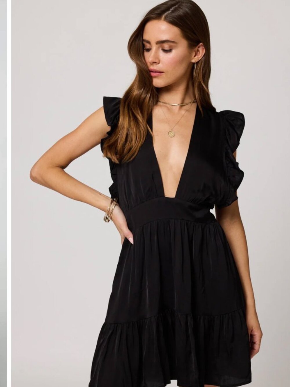 NWT STILLWATER The Jessie Mini Ruffled Dress Black, XS
